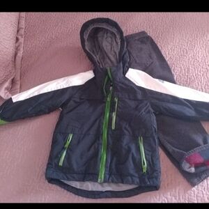 Winter Kids' Navy and Green Hooded Jacket Toddler 24months